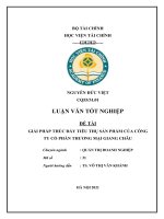 Giải pháp thúc đẩy tiêu thụ sản phẩm tại công ty cổ phần thương mại giang châu luận văn tốt nghiệp  chuyên ngành quản trị doanh nghiệp 