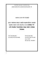 Quy trình thực hiện hợp đồng nhập khẩu máy xây dựng của Công ty Cổ phần Thương mại Máy công trình