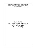 Giáo trình Quản lý sàn giao dịch bất động sản