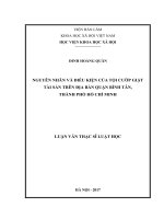 Luận văn Thạc sĩ Luật học: Nguyên nhân và điều kiện của tội cướp giật tài sản trên đại bàn quận Bình Tân, thành phố Hồ Chí Minh