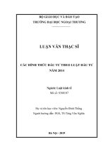 Các hình thức đầu tư theo luật đầu tư năm 2014
