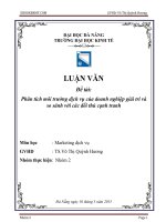 Phân tích môi trường dịch vụ của doanh nghiệp giải trí và so sánh với các đối thủ cạnh tranh