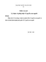 Lý luận và pháp luật về quyền con người: Phân tích về tư tưởng và lịch sử phát triển về quyền con người và lịch sử hình thành pháp luật quốc tế về quyền con người