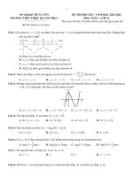 Đề kiểm tra toán 12 học kì 1 trường THPT triệu quang phục hưng yên 