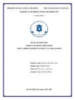 Thanh toán bằng mobile banking và thanh toán bằng tiền mặt