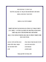 [KLTN] THIẾT KẾ BÀI TẬP ĐÁNH GIÁ LĨNH VỰC NHẬN THỨC CỦA TRẺ 5 – 6 TUỔI TẠI MỘT SỐ TRƯỜNG MẦM NON TRÊN ĐỊA BÀN THÀNH PHỐ HỒ CHÍ MINH