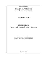 Luận văn Thạc sĩ Luật học: Tội vu khống theo pháp luật hình sự Việt Nam