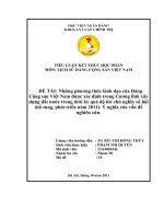 Những phương thức lãnh đạo của Đảng Cộng sản Việt Nam được xác định trong Cương lĩnh xây dựng đất nước trong thời kỳ quá độ lên chủ nghĩa xã hội (bổ sung, phát triển năm 2011). Ý nghĩa của vấn đề  nghiên cứu.