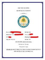 Kinh tế môi trường: HOÀN THIỆN CÁC CÔNG CỤ KINH TẾ TRONG QUẢN LÝ  MÔI TRƯỜNG Ở VIỆT NAM HIỆN NAY.