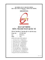 BÀI TẬP NHÓM  MÔN: THANH TOÁN QUỐC TẾ Đề tài: Tìm hiểu về vận đơn gốc và vận đơn copy.