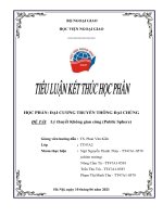 ĐẠI CƯƠNG TRUYỀN THÔNG ĐẠI CHÚNG ĐỀ TÀI: Lý thuyết Không gian công (Public Sphere)