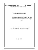 Luận án quyền sở hữu công nghiệp đối với nhãn hiệu trong thương mại điện tử 