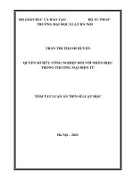 Luận án quyền sở hữu công nghiệp đối với nhãn hiệu trong thương mại điện tử 