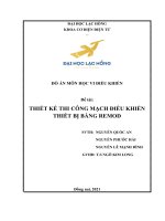 ĐỒ ÁN MÔN HỌC VI ĐIỀU KHIỂN   Đề tài: THIẾT KẾ THI CÔNG MẠCH ĐIỀU KHIỂN THIẾT BỊ BẰNG REMOD