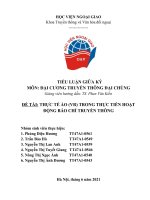 ĐỀ TÀI: THỰC TẾ ẢO (VR) TRONG THỰC TIỄN HOẠT ĐỘNG BÁO CHÍ TRUYỀN THÔNG