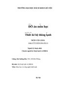 Đồ án môn học thiết kế hệ thống lạnh 