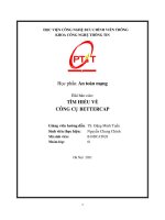 Học phần: An toàn mạng  Bài báo cáo: TÌM HIỂU VỀ CÔNG CỤ BETTERCAP