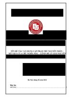 vận dụng cặp phạm trù nguyên nhân – kết quả của chủ nghĩa mác – lênin để lý giải nguyên nhân và điều kiện của tình hình tội phạm về ma túy