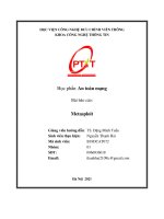 Học phần: An toàn mạng  Bài báo cáo:  Metasploit