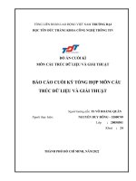 BÁO cáo CUỐI kỳ TỔNG hợp môn cấu TRÚC dữ LIỆU và GIẢI THUẬT 