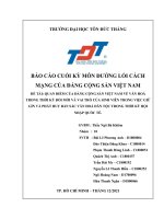 QUAN ĐIỂM CỦA ĐẢNG CỘNG SẢN VIỆT NAM VỀ VĂN HOÁ TRONG THỜI KỲ ĐỔI MỚI VÀ VAI TRÒ CỦA SINH VIÊN TRONG VIỆC GIỮ GÌN VÀ PHÁT HUY BẢN SẮC VĂN HOÁ DÂN TỘC TRONG THỜI KỲ HỘI NHẬP QUỐC TẾ