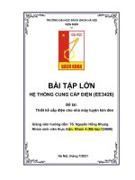 BÀI tập lớn hệ THỐNG CUNG cấp điện (EE3426) đề tài thiết kế cấp điện cho nhà máy luyện kim đen 