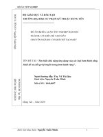 ĐỒ án tốt NGHIỆP  TÊN ĐỀ TÀI: “Tìm hiểu khả năng ứng dụng của các loại bơm bánh răng. Thiết kế và chế tạo bộ truyền trong bơm bánh răng”.