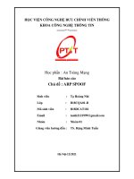 An Toàng Mạng  Bài báo cáo Chủ đề : ARP SPOOF