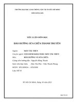 TIỂU LUẬN môn học bảo DƯỠNG sửa CHỮA THANH TRUYỀN 