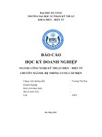 BÁO cáo học kỳ DOANH NGHIỆP NGÀNH CÔNG NGHỆ kỹ THUẬT điện – điện tử CHUYÊN NGÀNH hệ THỐNG CUNG cấp điện 