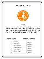 THỰC HIỆN BÁO CÁO PHÂN TÍCH VỀ ẢNH HƯỞNG CỦA FINTECH ĐẾN HOẠT ĐỘNG KINH DOANH CỦA NGÂN HÀNG THƯƠNG MẠI CỔ PHẦN QUÂN ĐỘI