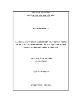Tác Động Của Tự Chủ Tài Chính Đến Chất Lượng Thông Tin Báo Cáo Tài Chính Trong Các Đơn Vị Hành Chính Sự Nghiệp Trên Địa Bàn Tỉnh Bình Dương