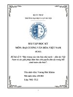 Đặc trưng của văn hóa nhà nước – dân tộc Việt Nam và các giải pháp đảm bảo chủ quyền dân tộc trong bối cảnh toàn cầu hóa