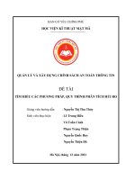 QUẢN LÝ VÀ XÂY DỰNG CHÍNH SÁCH AN TOÀN THÔNG TIN  ĐỀ TÀI  TÌM HIỂU CÁC PHƯƠNG PHÁP, QUY TRÌNH PHÂN TÍCH RỦI RO