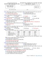 Đề thi học kì 1 môn Địa lý lớp 12 năm 2021-2022 có đáp án - Trường THPT Thị Xã Quảng Trị