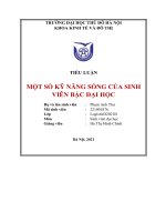 TIỂU LUẬN một số kỹ NĂNG SỐNG của SINH VIÊN bậc đại học 