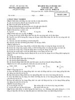 Đề thi học kì 1 môn Vật lí lớp 10 năm 2021-2022 có đáp án - Trường THPT Đông Hà