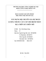 BÁO CÁO BÀI TẬP LỚN THUỘC HỌC PHẦN: HỆ CHUYÊN GIA  XÂY DỰNG HỆ CHUYÊN GIA DỰ ĐOÁN LƯỢNG THUỐC CẦN CẤP CHO BỆNH NHÂN DỰA TRÊN SUY DIỄN MỜ
