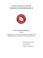 NGHIÊN CỨU VÀ ĐƯA RA GIẢI PHÁP CHO CHIẾN LƯỢC MARKETING 4P CỦA CÔNG TY DU LỊCH VIETRAVEL