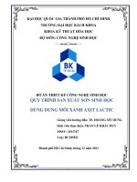 ĐỒ ÁN THIẾT KẾ CÔNG NGHỆ SINH HỌC QUY TRÌNH SẢN XUẤT SƠN SINH HỌC DÙNG DUNG MÔI XANH AXIT LACTIC