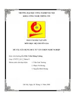 BÁO CÁO BÀI TẬP LỚN  MÔN HỌC: HỆ CHUYÊN GIA  ĐỀ TÀI: XÂY DỰNG HCG TƯ VẤN CHỌN NGHỀ NGHIỆP