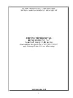 CHƯƠNG TRÌNH ĐÀO TẠO TRÌNH ĐỘ TRUNG CẤP NGHỀ KỸ THUẬT XÂY DỰNG