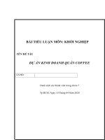 Tiểu luận khởi nghiệp Dự án kinh doanh quán Coffee 3T