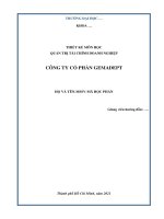 Thiết kế môn học quản trị tài chính doanh nghiệp