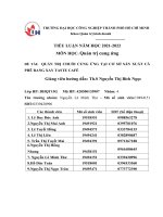 TIỂU LUẬN QUẢN TRỊ CHUỖI CUNG ỨNG tại cơ sở sản XUẤT cà PHÊ RANG XAY TASTE CAFÉ 