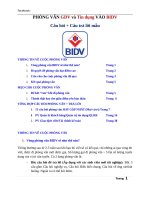 PHỎNG VẤN GDV VÀ TÍN DỤNG VÀO BIDV Câu hỏi + Câu trả lời mẫu