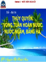 Powerpoint Địa lí 6 chân trời sáng tạo Bài 16. THỦY TRIỀU VÒNG TUẦN HOÀN NƯỚC NƯỚC NGẦM BĂNG HÀ (1)