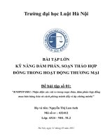 KNĐPST HK1 nhận diện các rủi ro trong soạn thảo, đàm phán hợp đồng mua bán hàng hóa và cách phòng tránh (lấy ví dụ chứng minh) 