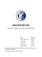 Tiểu luận KHAI PHÁ DỮ LIỆU: Đề tài Ứng dụng vào văn bản, web và truyền thông