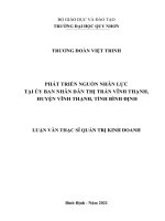 Phát triển nguồn nhân lực tại ủy ban nhân dân thị trấn vĩnh thạnh, huyện vĩnh thạnh, tỉnh bình định 